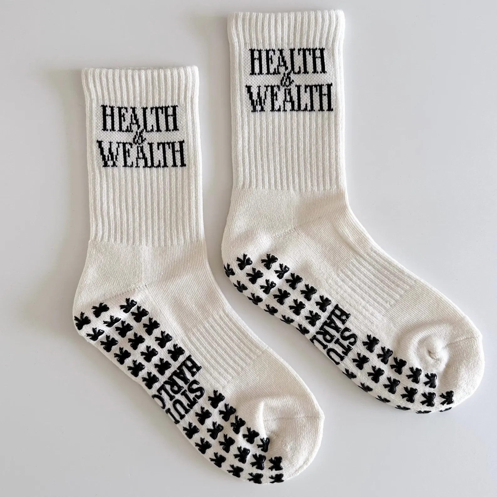Health is Wealth Grip Socks - Pilates, Lagree, Hot Yoga, Barre Non-slip Fitness for Women - Etsy ... | Etsy (US)