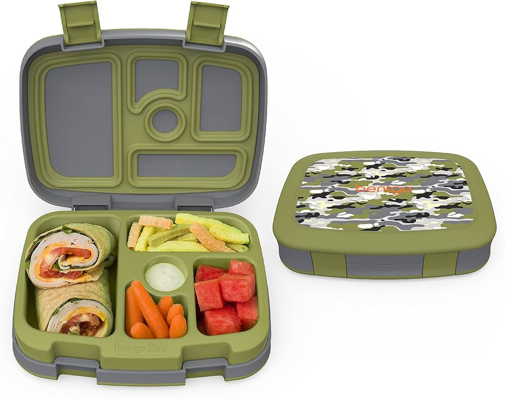 Bentgo® Kids Prints Leak-Proof, 5-Compartment Bento-Style Kids Lunch Box - Ideal Portion Sizes f... | Amazon (US)