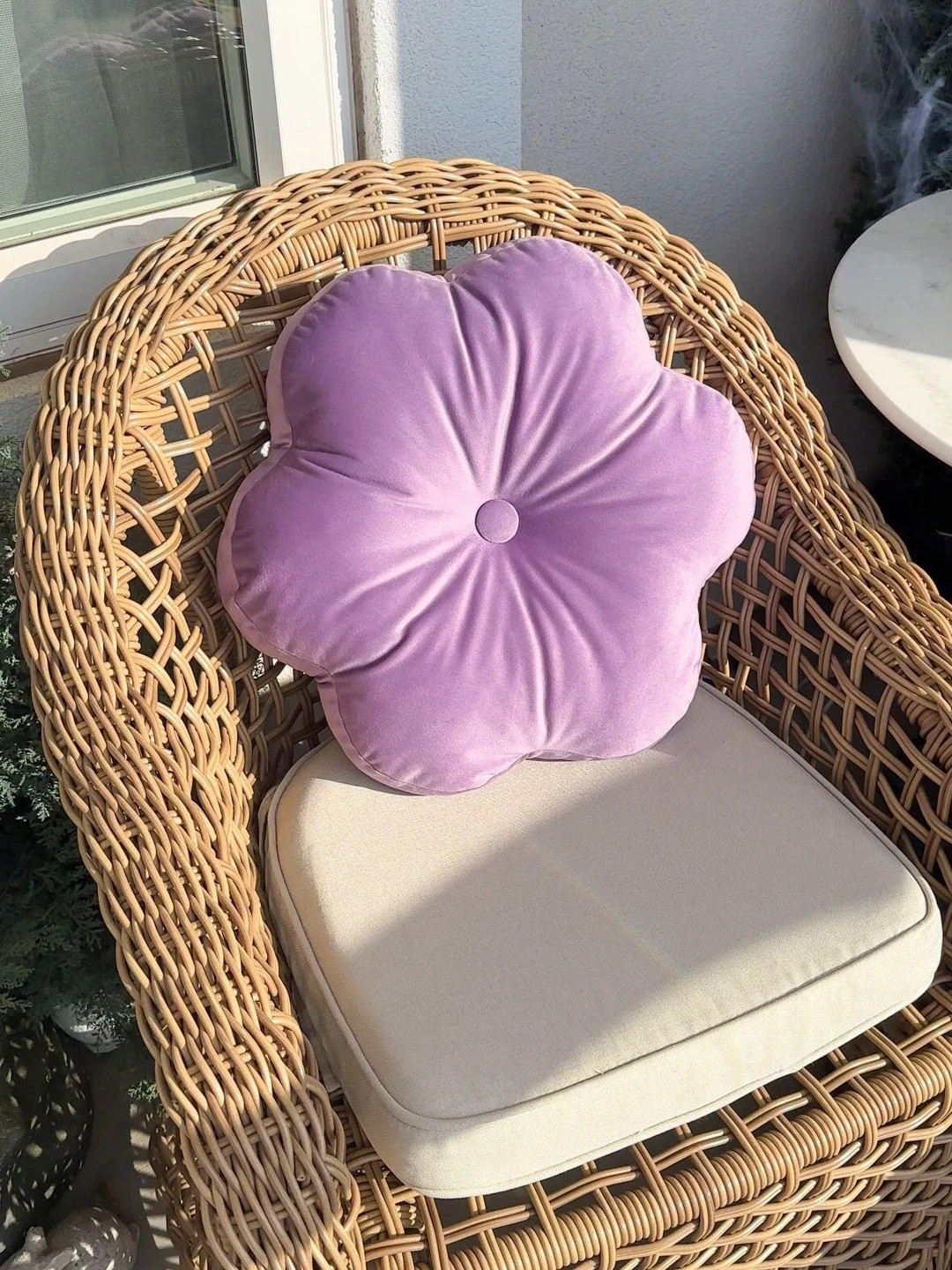 Purple Flower Pillow Decorative Velvet Throw Pillows Light - Etsy | Etsy (US)