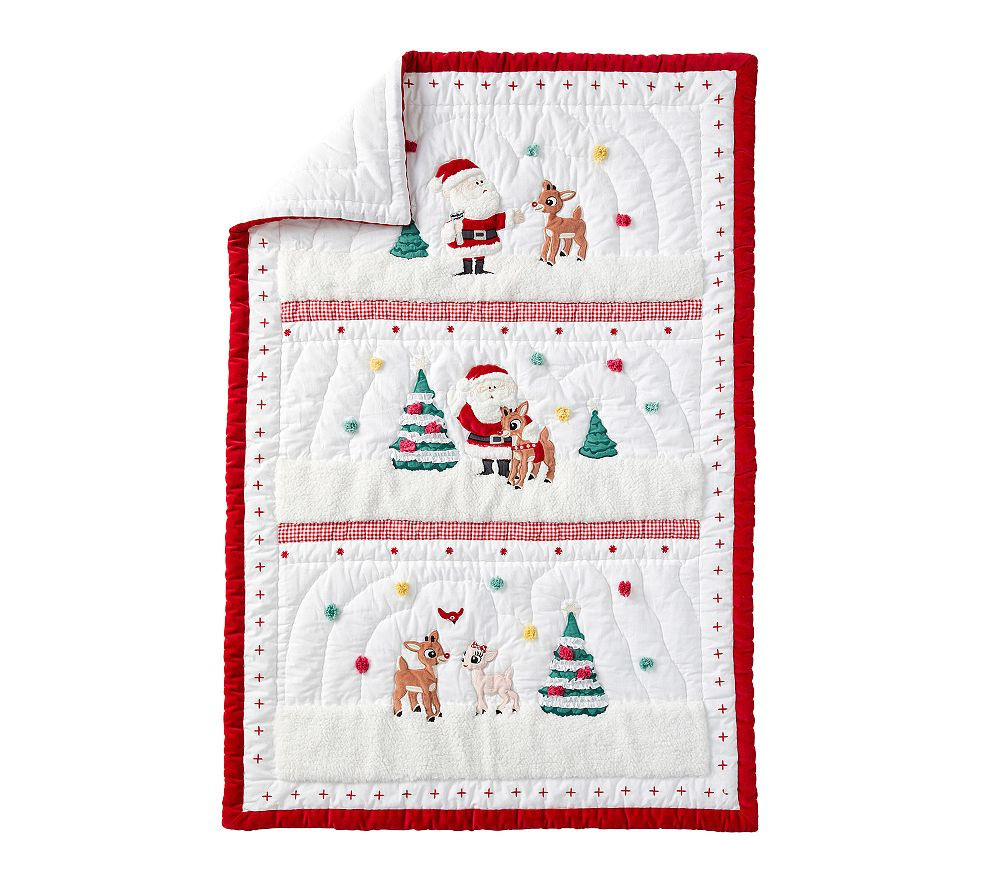 Rudolph(R) Baby Quilt, Multi, 36""W x 50""L | Pottery Barn Kids