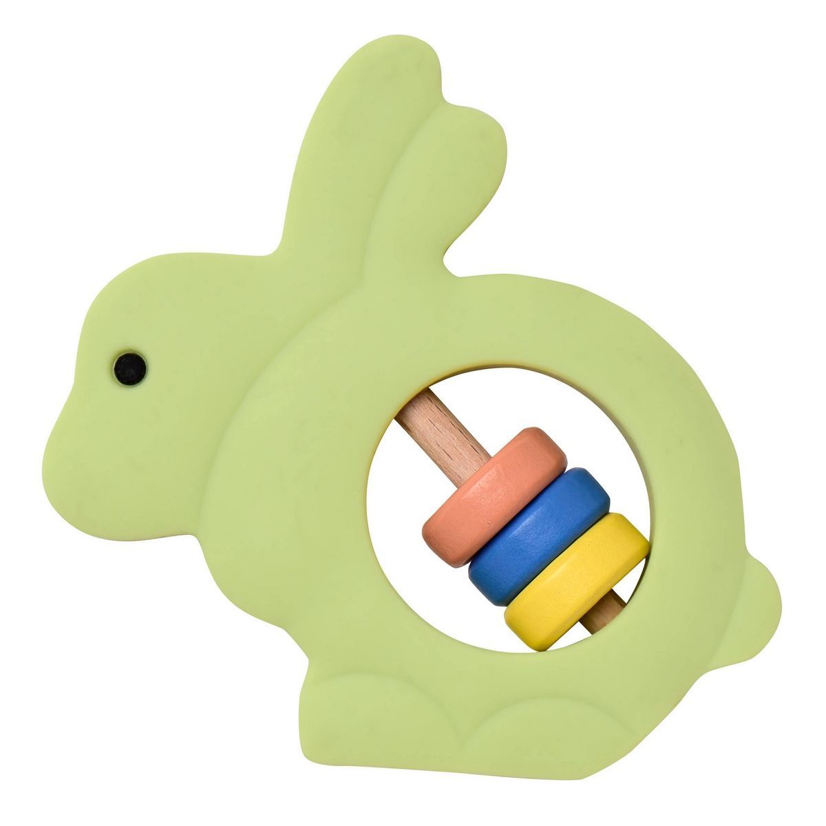Magic Years 3.5" Bunny Wood and Silicone Teether | Target