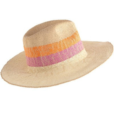 Shiraleah Natural Alannis Sun Hat with Pink and Orange Detail | Target