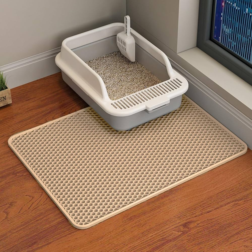 HCY&WLD Cat Litter Mat, 45x26/35x24/30x22/24x18 Inch Double Layer Cat Litter Box Mat, EVA Non-Sli... | Amazon (US)