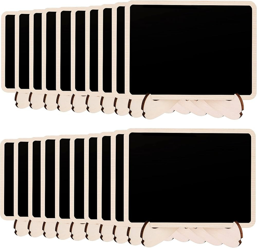 Amazon Basics Wood Mini Chalkboards Signs with Support Easels, 20 Pack | Amazon (US)