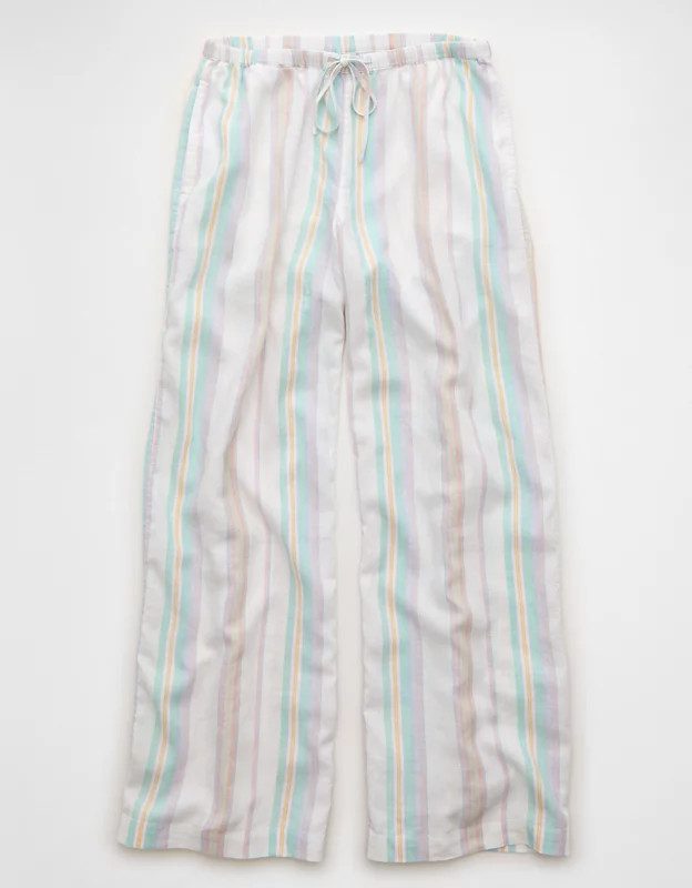 AE Pride Mid-Rise Linen-Blend Wide-Leg Pant | American Eagle Outfitters (US & CA)