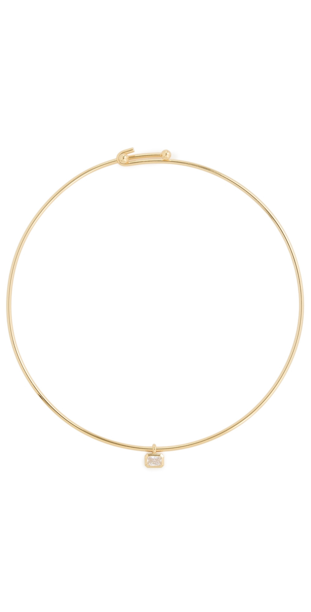 Madewell Emerald Cut Crystal Wire Collar Antique Gold One Size | Shopbop