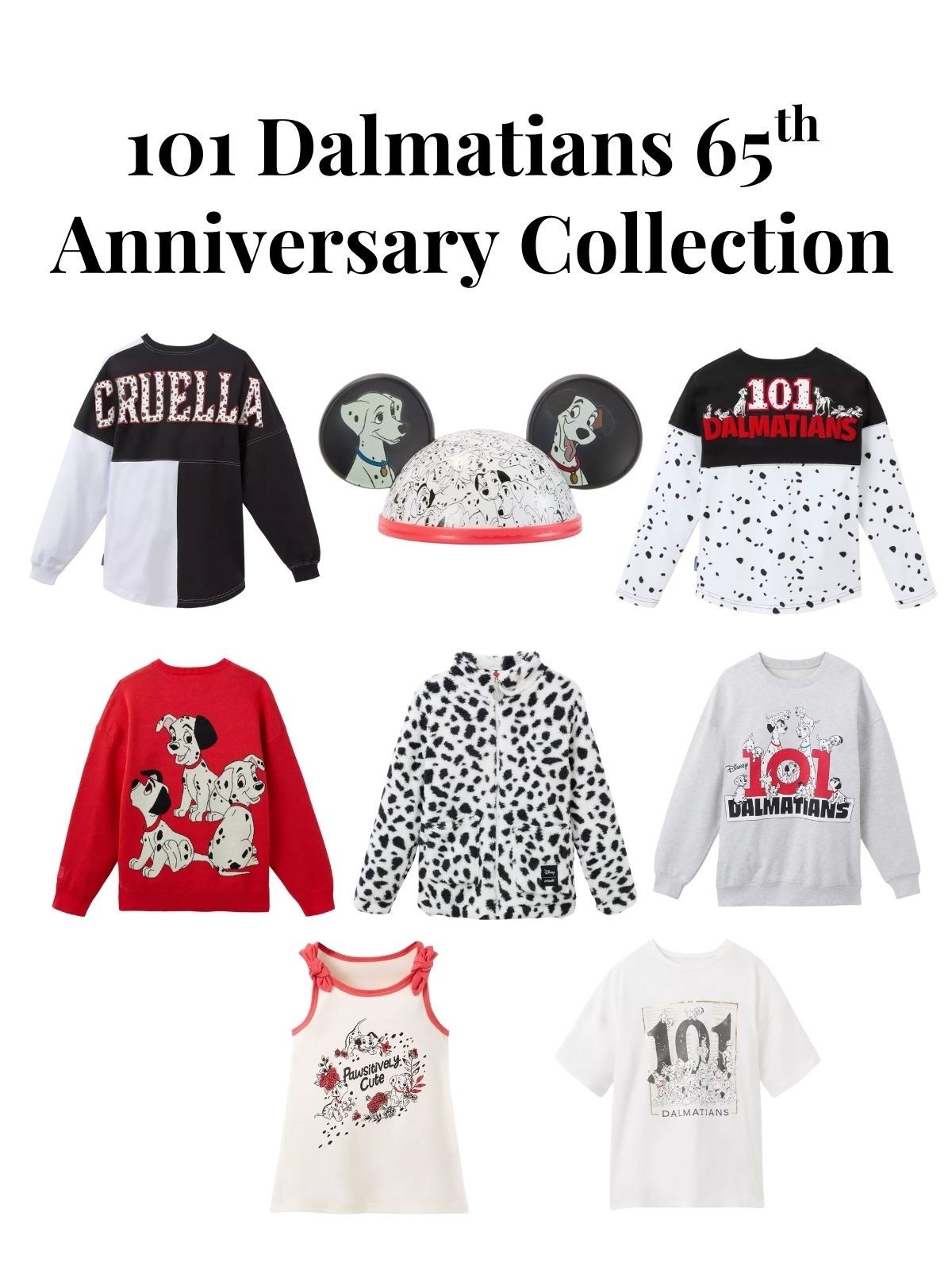 Disney Store released their 101 Dalmatians 65th anniversary collection featuring Spirit Jerseys, pieces from Cakeworthy, sweatshirts, shirts, and a super cute Mickey ears hat  

#LTKTravel #LTKSeasonal #LTKootd