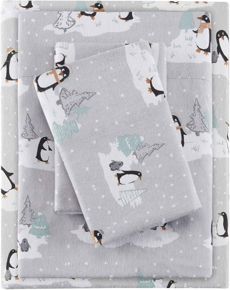 Sleep Philosophy True North Cozy Flannel Warm 100% Cotton Sheet - Novelty Print Animals Stars Cut... | Amazon (US)