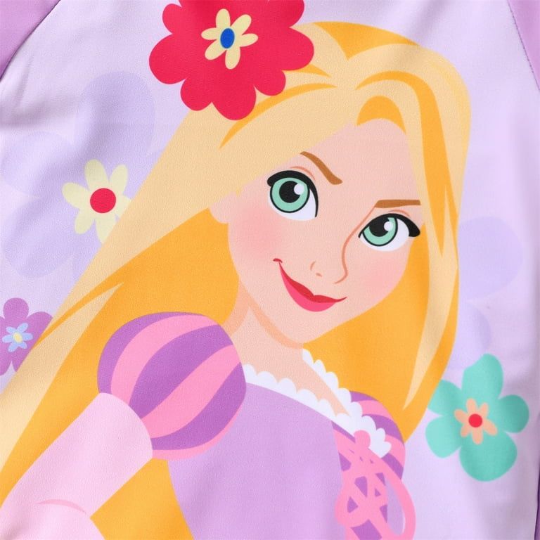 Disney Princess Toddler Girls Swimsuit Ariel Rapunzel Tiana Rash Guard 2 Pieces Set Sizes 2-6 | Walmart (US)