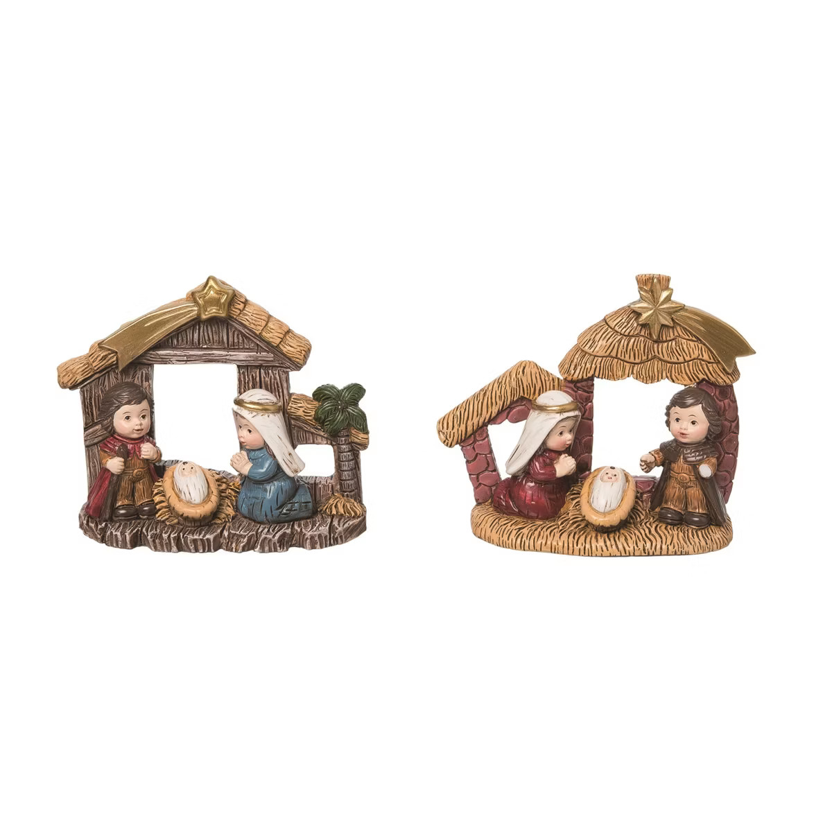 Transpac Christmas Nativity Tabletop Figurines Set of 2 Polyresin Decorations 3.5H Inches Holiday... | Target