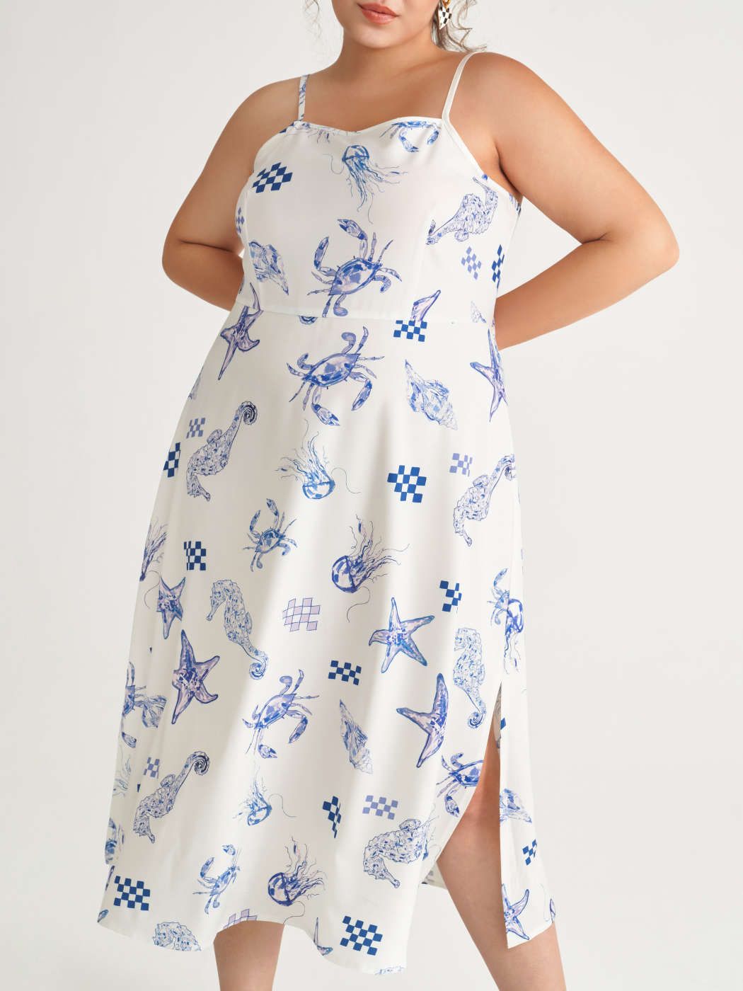 Curve & Plus Ocean Blues Midi Dress | Cider