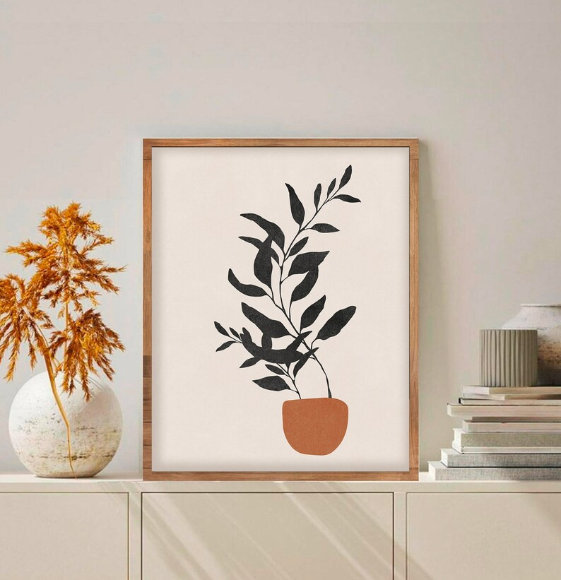 Botanical Printable Wall Art Digital Print Neutral Wall Art Abstract Art Print Instant Download M... | Etsy (US)