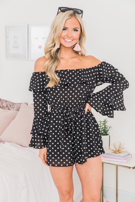 Always My Sweetest Love Romper Black | The Pink Lily Boutique