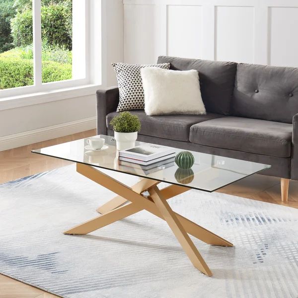 Rectangular Coffee Table With Glass Top | Wayfair Professional