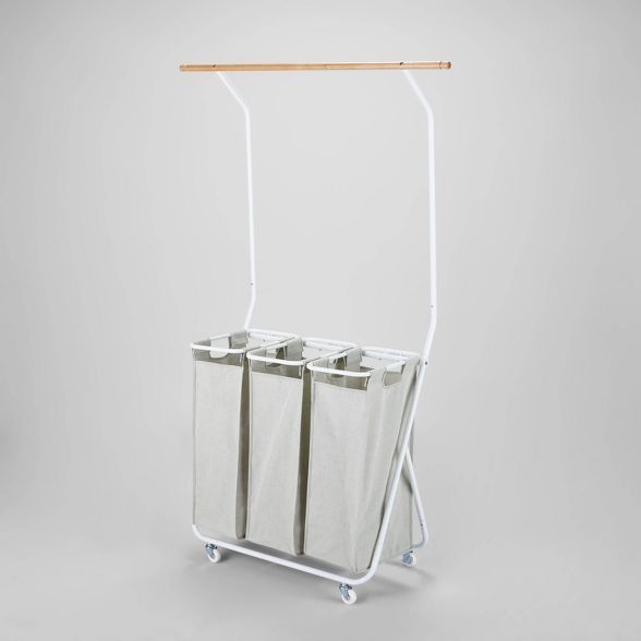 Rolling Triple Laundry Sorter with Hangbar - Brightroom&#8482; | Target