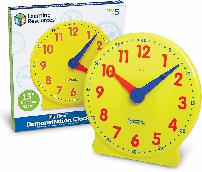 Grant loves working with the little version of this clock so he asked me to get the giant version for our math lessons. 