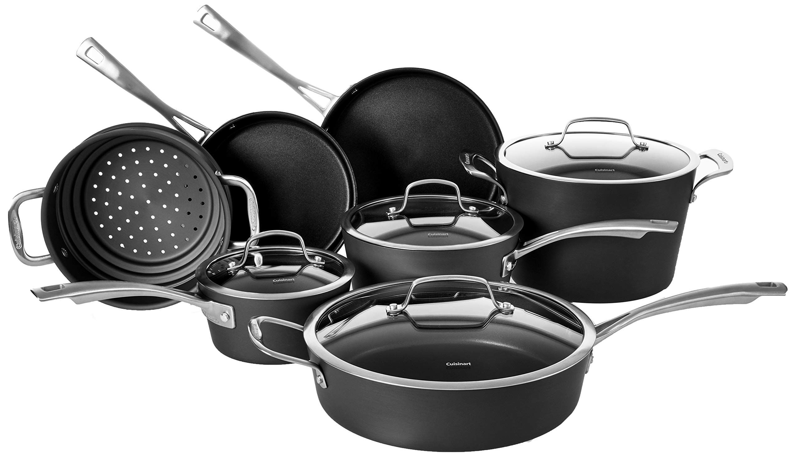 Cuisinart Conical Hard Anodized Cookware Set, Medium, Black | Amazon (US)