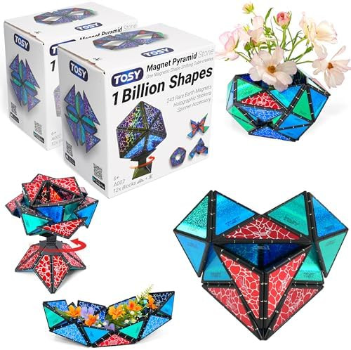 TOSY Magnet Pyramid Stone - 1 Cube Transforms into 1 Billion Shapes (Bunny, Egg Basket, Flowers, ... | Amazon (US)