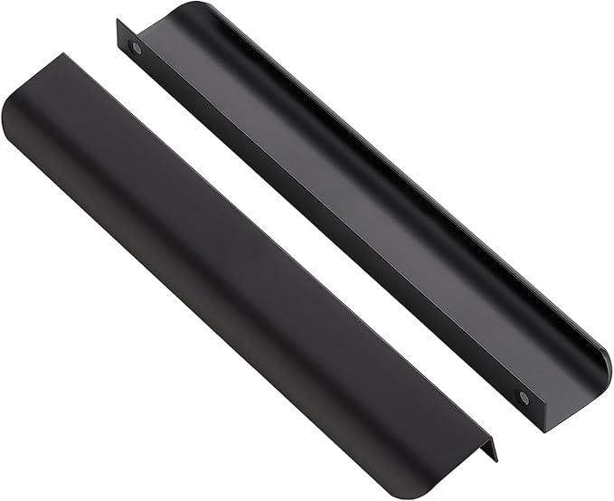 Ravinte 10 Pack Finger Pulls for Cabinets 204mm/8in Hole Center Tab Cabinet Handle Matte Black Fi... | Amazon (US)