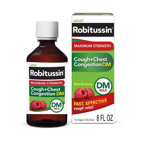 Robitussin Cough + Congestion DM Max Syrup - Dextromethorphan - 8 fl oz | Target