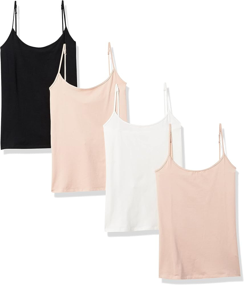 Amazon Essentials Women's Slim-Fit Camisole for Layering and Everyday Wear, Pack of 4 | Amazon (US)