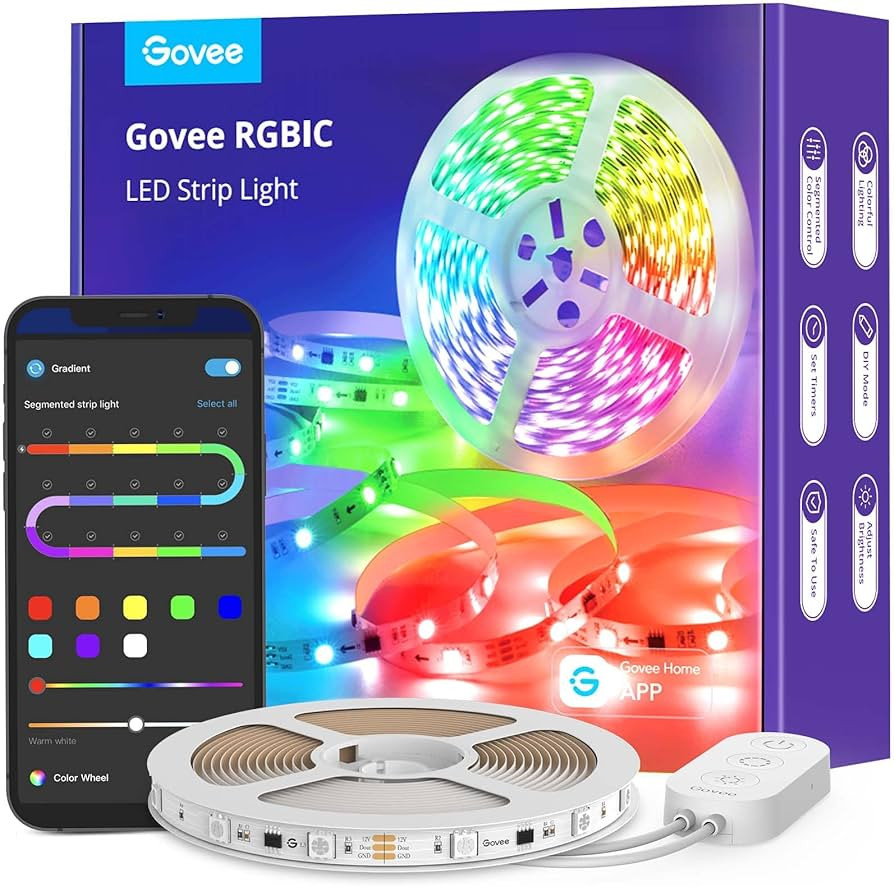 Govee LED Strip Lights RGBIC, 16.4ft Bluetooth Color Changing LED Lights with Segmented App Contr... | Amazon (US)