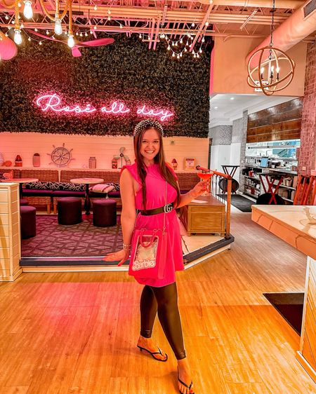 Rosé All Day in Barbie Land 🩷 Happy Pink Wednesday! 

Pink looks | Gucci Belt | Gucci Marmont | embellished headband | pearl headband | Barbie accessories | Barbiecore | Barbie Girl | Barbie fashion | leather leggings | black sandals | transitional looks | early fall fashion 

#LTKtravel #LTKstyletip #LTKparties