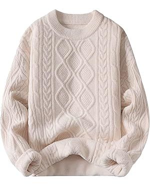 Vamtac Oversized Cable Knit Sweaters Long Sleeve Loose Casual Pullover Sweater Solid Vintage Unis... | Amazon (US)