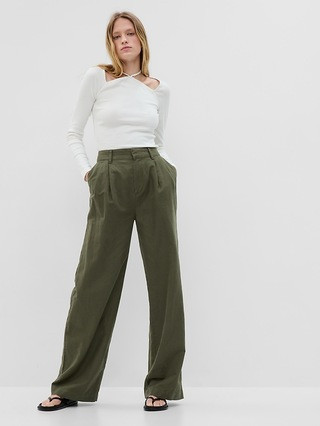 Linen-Cotton Pleated Pants | Gap (US)