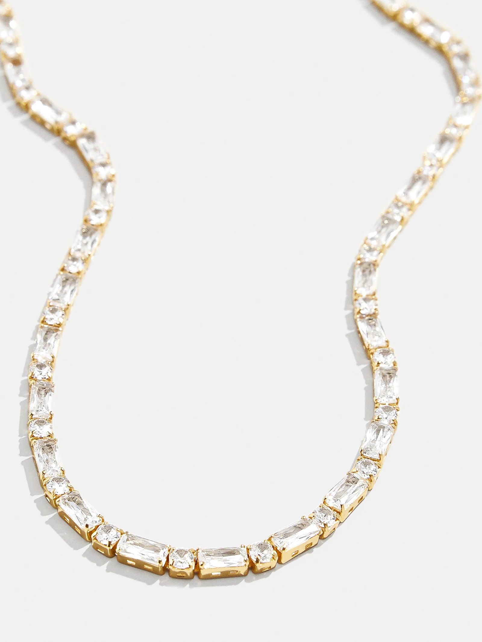 Kerri 18K Gold Adjustable Tennis Necklace - Clear/Gold | BaubleBar (US)