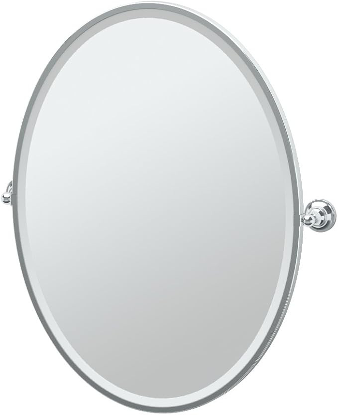 Gatco 4329FLG Tiara Framed Large Oval Mirror, Chrome | Amazon (US)