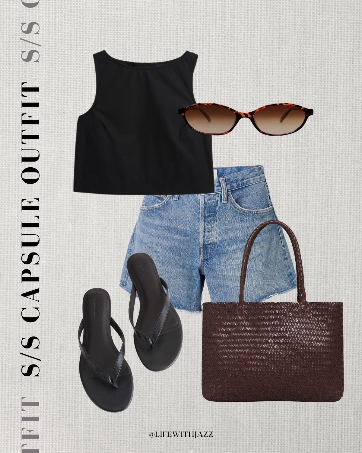 Spring & summer capsule outfit

Black boxy tank / denim shorts / oval sunglasses / flip flops / sandals / Madewell woven tote bag / ssc26 

#LTKootd #LTKSeasonal