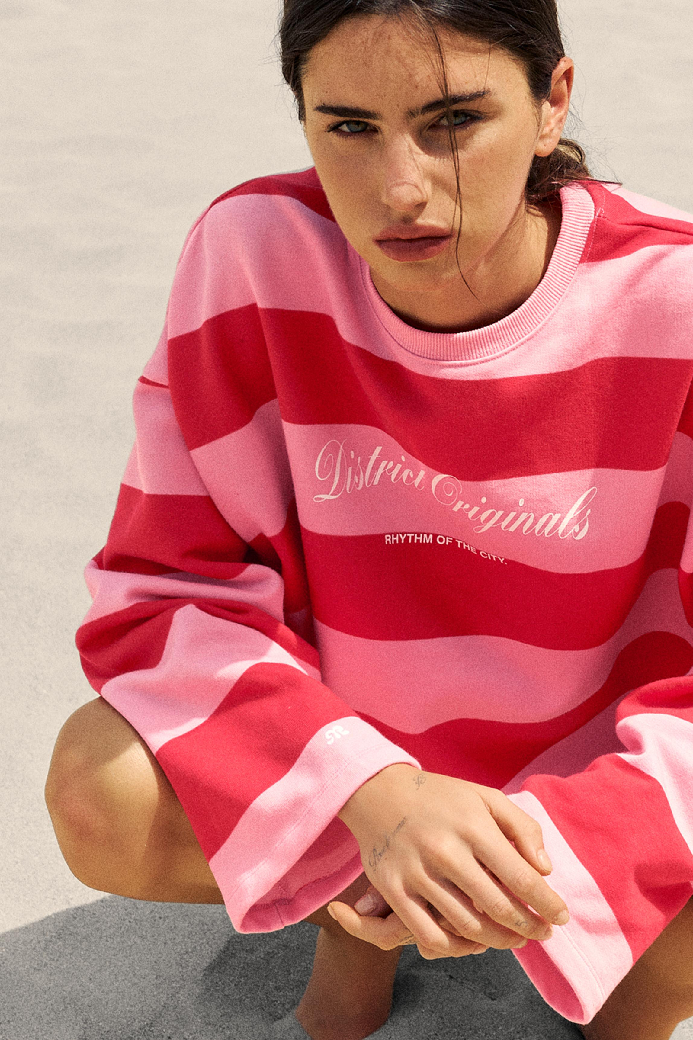 Oversize striped sweatshirt | Pull&Bear United Kingdom | PULL and BEAR UK