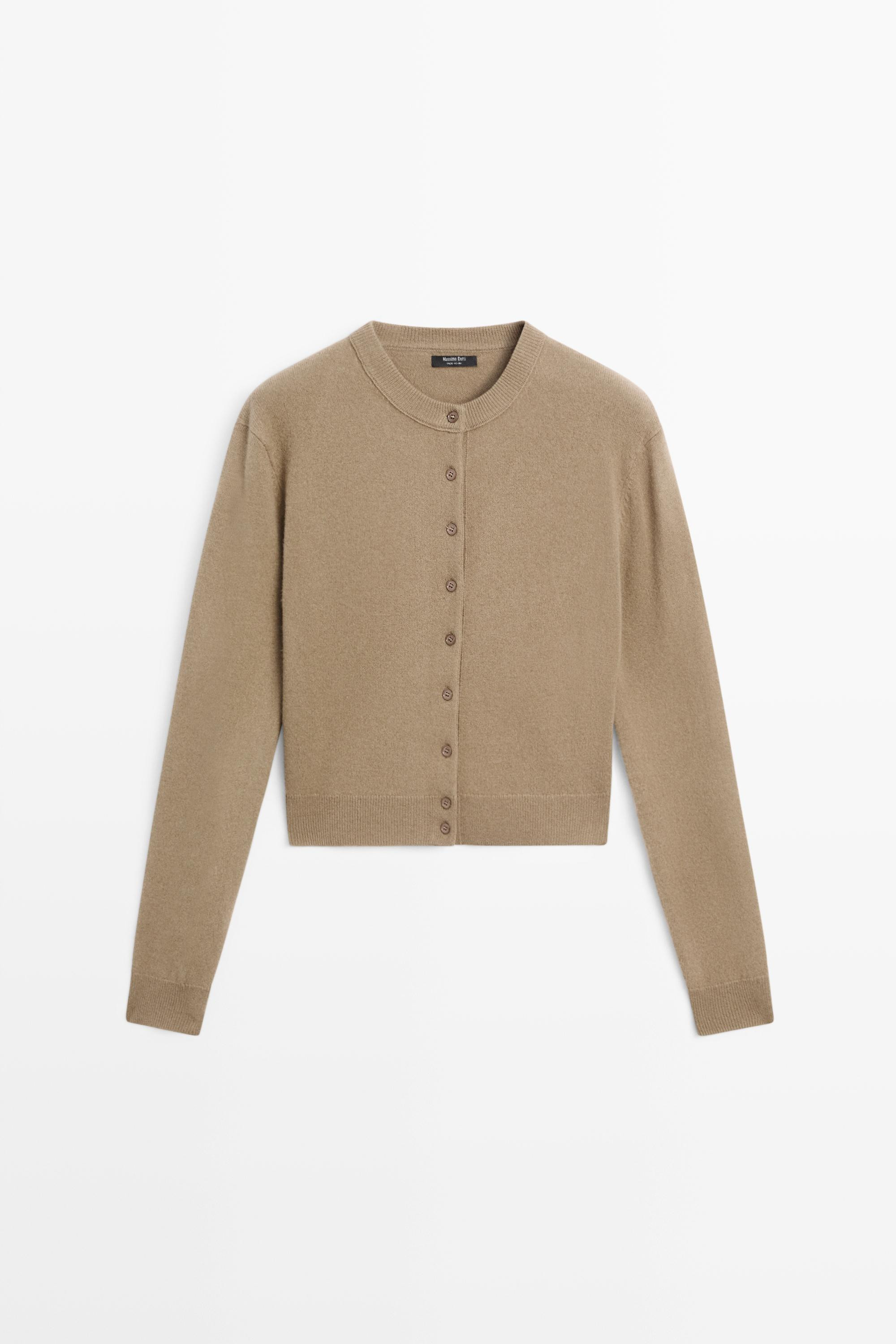 Button-detail knit cardigan | Massimo Dutti UK