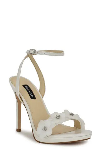 Nine West Lovely Ankle Strap Sandal in White at Nordstrom Rack, Size 6.5 | Nordstrom Rack