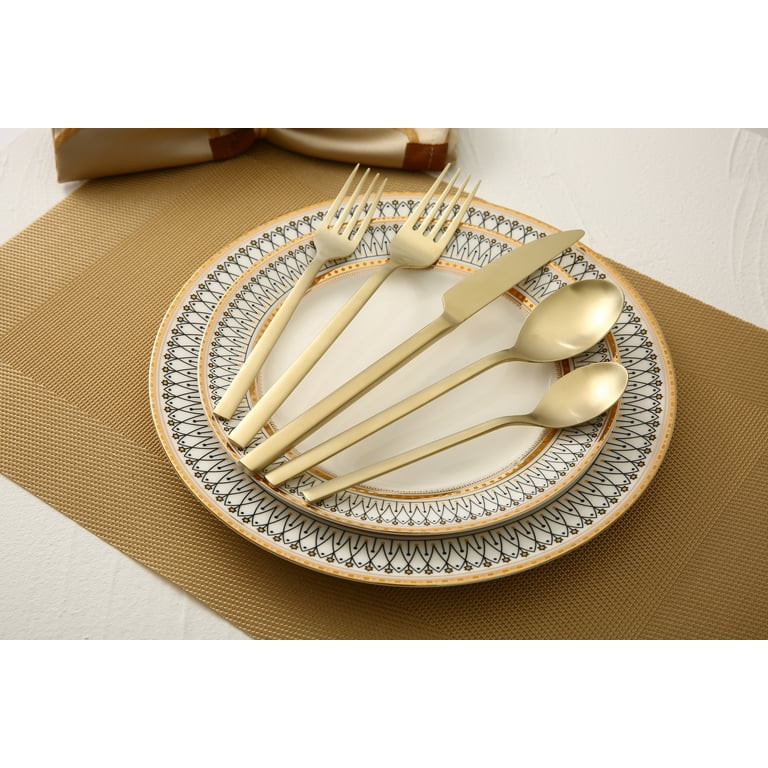 Better Homes & Gardens Holden Stainless Steel 20 Piece Flatware Set Gold - Walmart.com | Walmart (US)