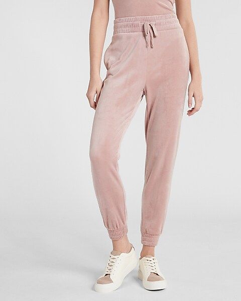 Super High Waisted Velour Joggers | Express