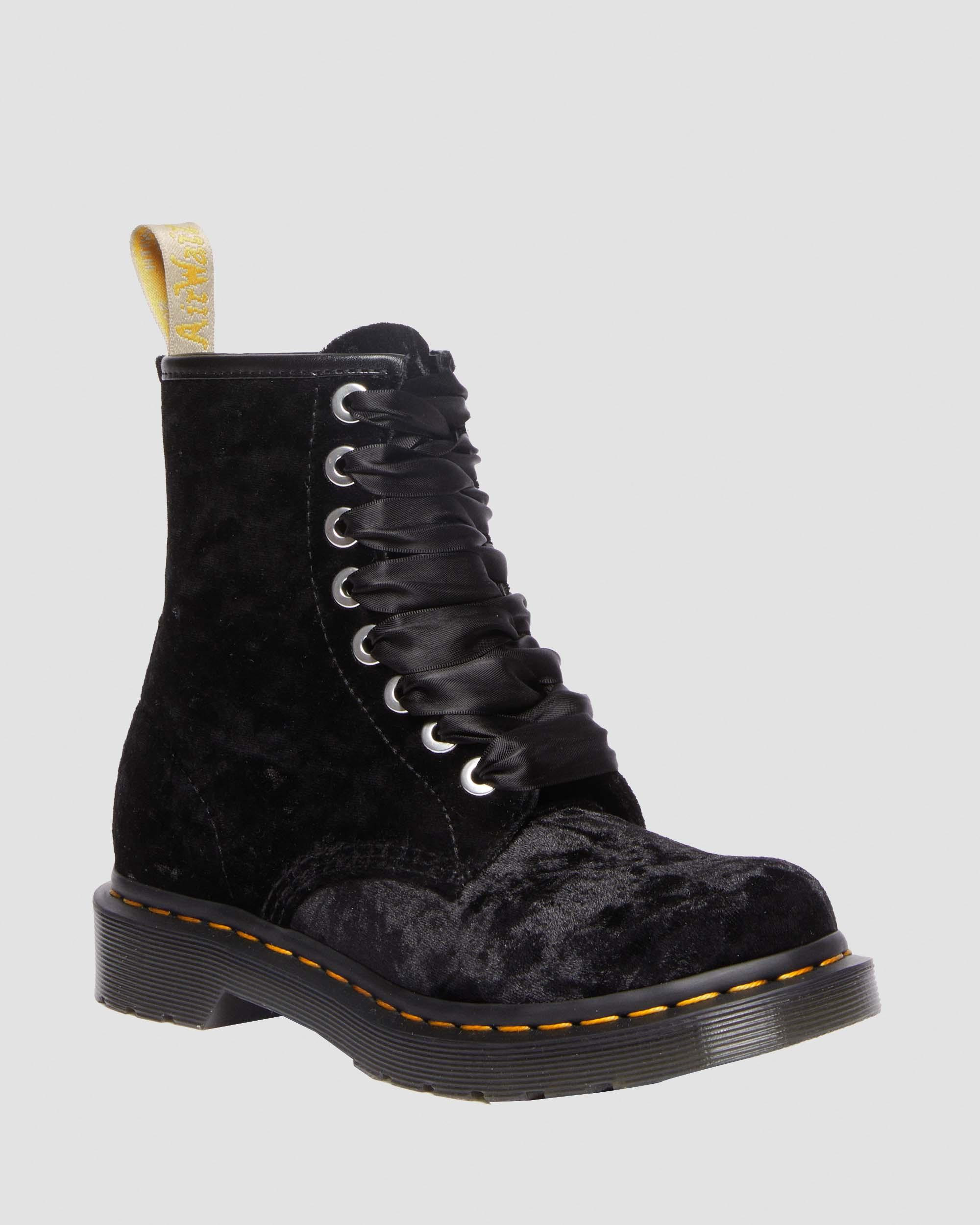 Vegan 1460 Women's Crushed Velvet Lace Up Boots | Dr. Martens