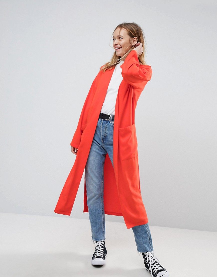 ASOS Soft Duster Coat - Orange | ASOS US