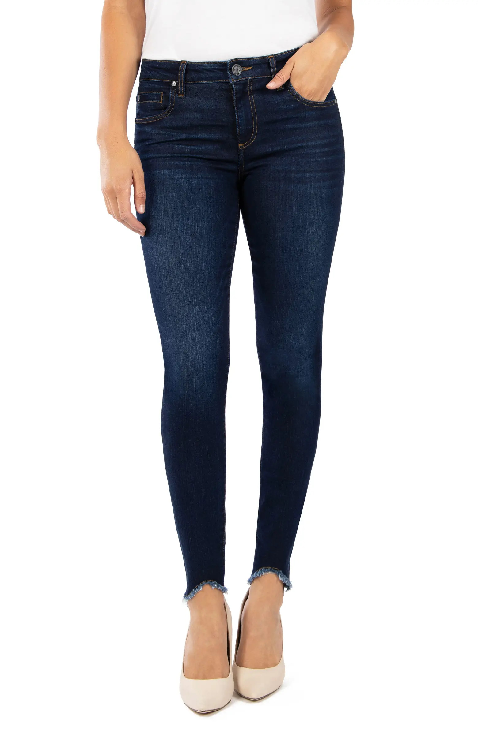 Donna Curved Hem Ankle Skinny Jeans | Nordstrom