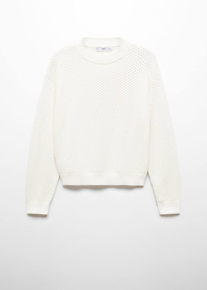 Round-neck openwork sweater -  Women | Mango USA | MANGO (US)