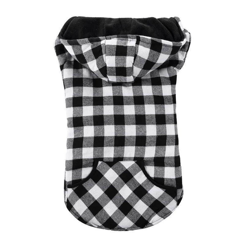 Pretty Comy Pet Dog Jacket Simple Lattice Pattern Large Plaid Shirt Coat Hoodie Winter Clothes Wa... | Walmart (US)
