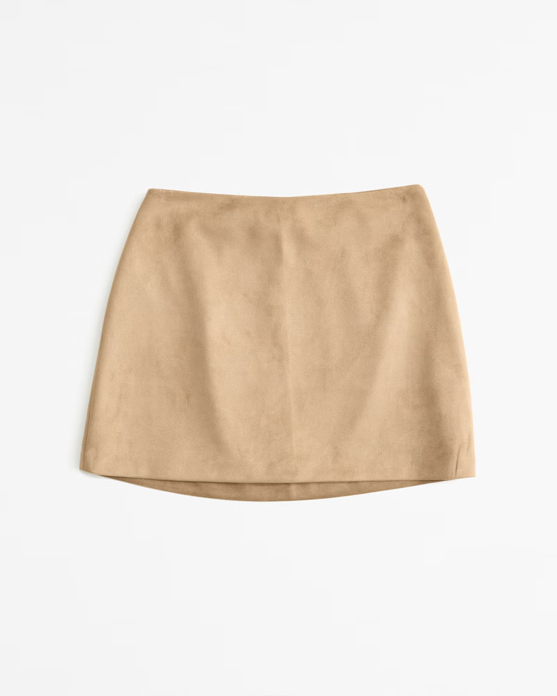 Abercrombie & Fitch Women's The A&F Scarlett Faux Suede Mini Skort in Sand - Size M | Abercrombie & Fitch (US)
