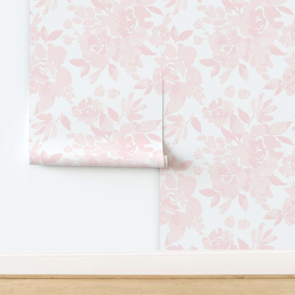 Wallpaper in IBD-PURDY-PEONIES-Blush LIGHT C | Spoonflower