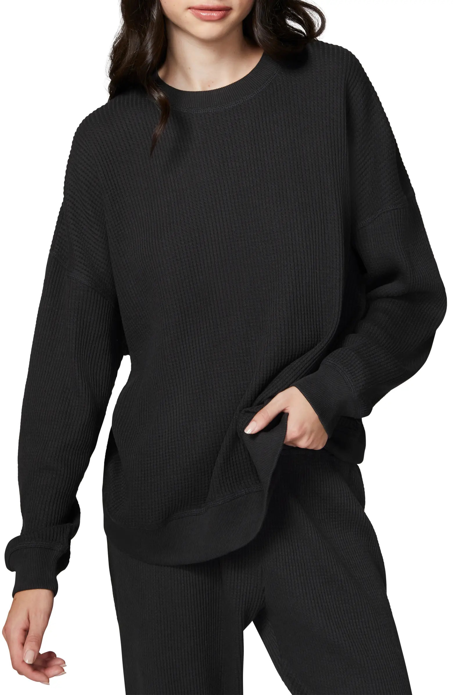Ovesize Crewneck Thermal Sweatshirt | Nordstrom