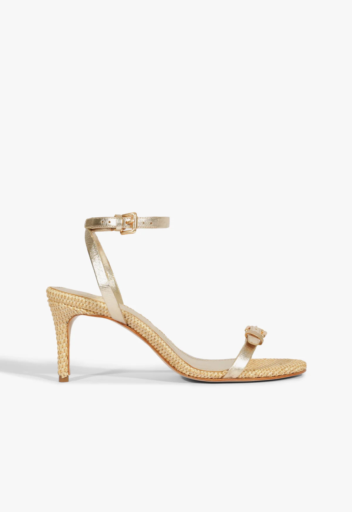 Aurora Mid Stiletto Sandal | Metallic Gold Leather - SCHUTZ | Schutz (US)