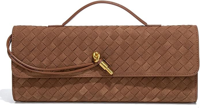 Suede Woven Evening Clutch Purses Women Crossbody Shoulder Hobo Handbag | Amazon (US)