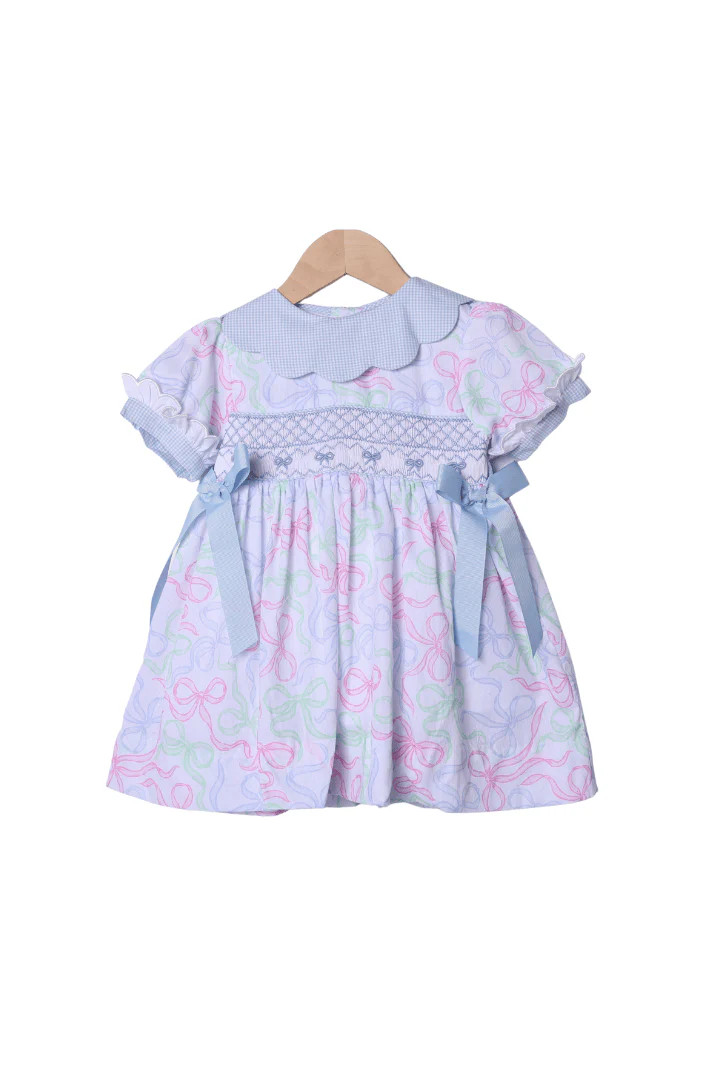 Smocked Sweet Bows Scalloped Dress | The Smocked Flamingo