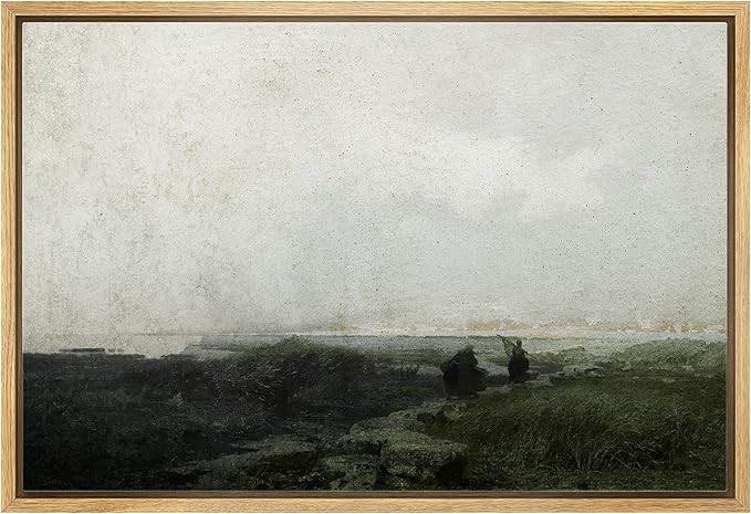 SIGNLEADER Framed Canvas Print Wall Art Dark Green Forest on Overcast Day Scenic Wilderness Illus... | Amazon (US)