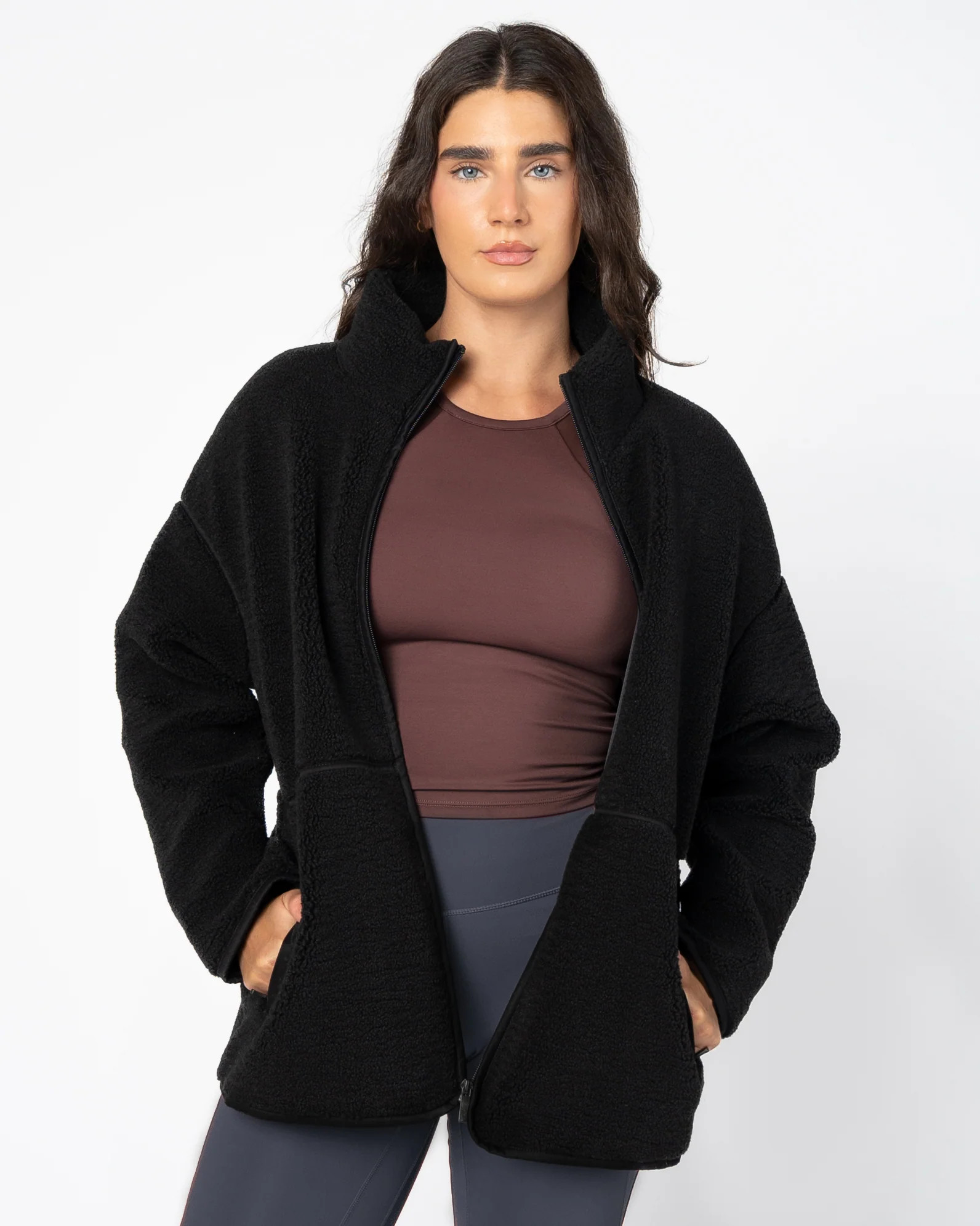 Sherpa Chalet Jacket - Black | Senita Athletics